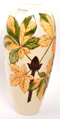 Lot 173 - MOORCROFT POTTERY - LARGE CERAMIC CHESTNUT LEAVES VASE