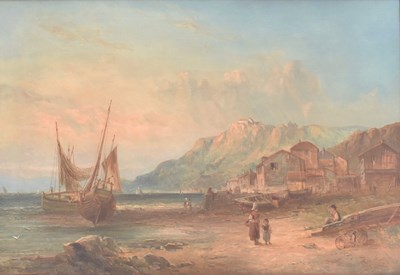 Lot 351 - ALFRED POLLENTINE (1836-1890) - ITALIAN SCHOOL LANDSCAPE OIL ON CANVAS