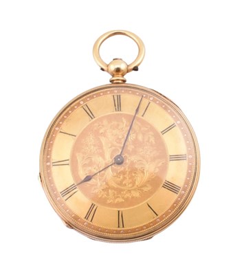 Lot 173 - 18CT GOLD OPEN FACE POCKET WATCH