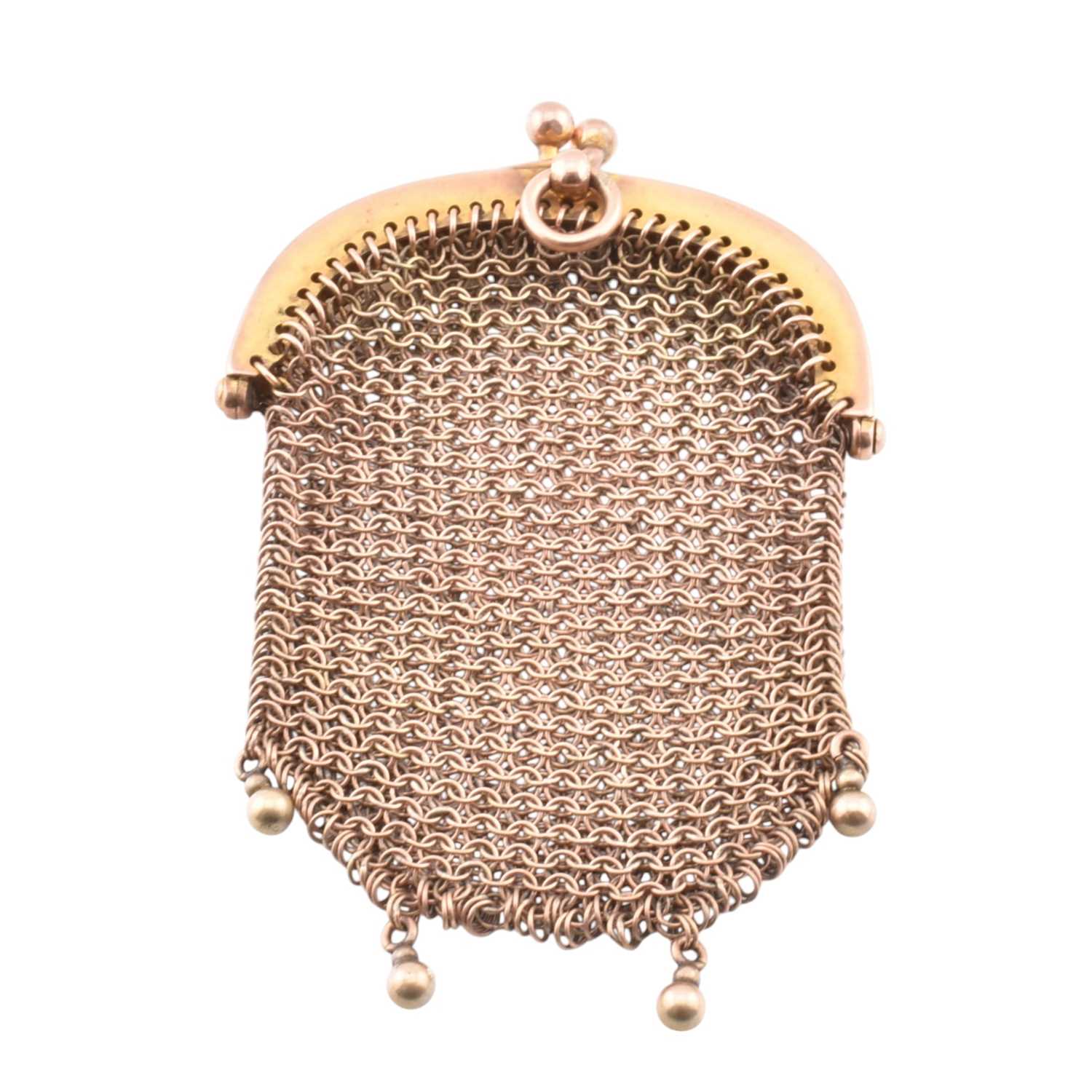 Lot 55 - EARLY 20TH CENTURY 9CT GOLD MESH CHAIN PURSE