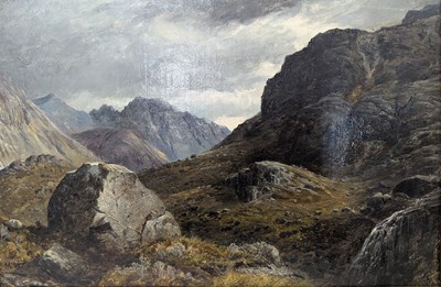Lot 417 - LATE 19TH / EARLY 20TH CENTURY OIL ON CANVAS SCOTTISH LANDSCAPE