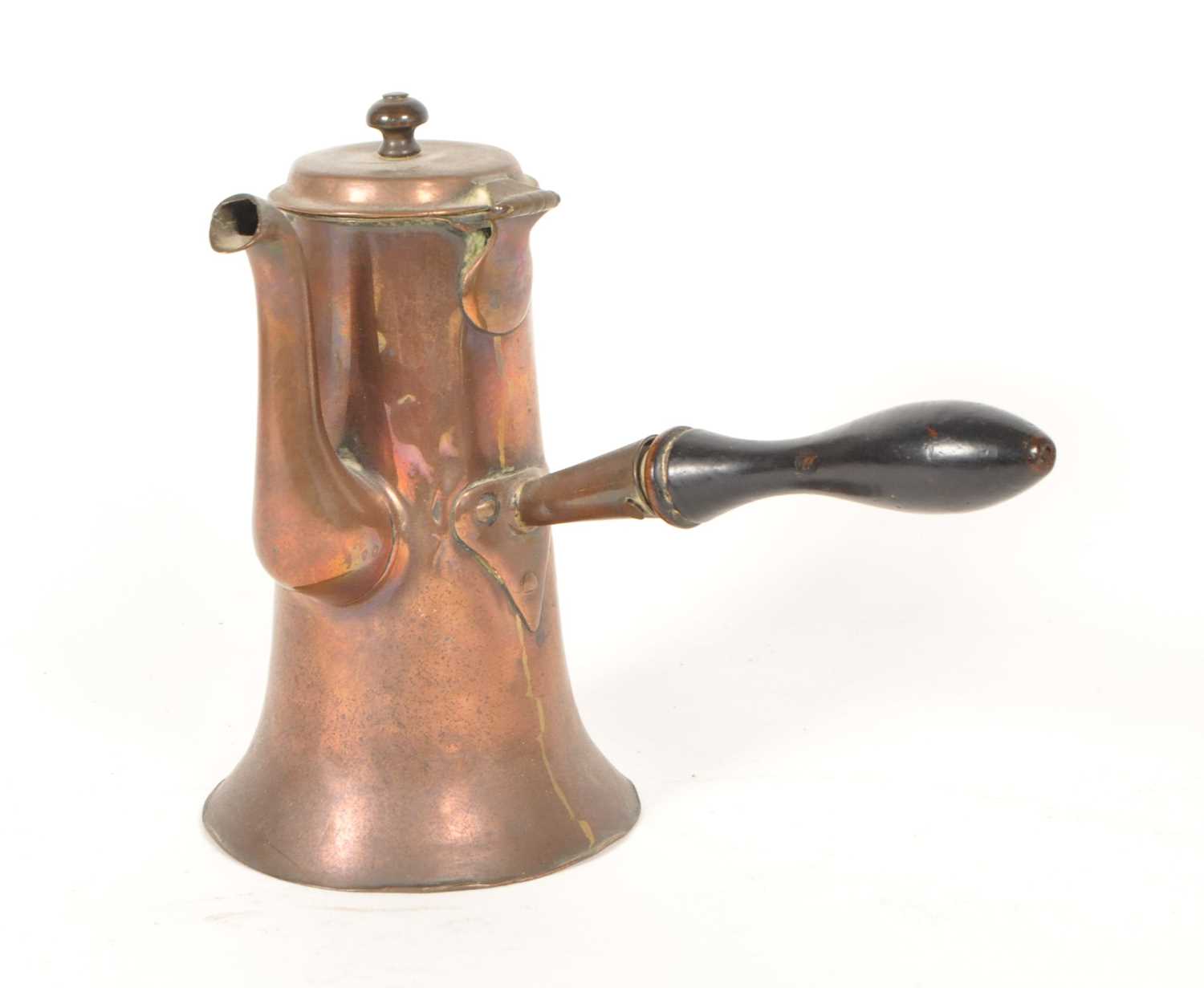 Lot 305 - 19TH CENTURY VICTORIAN COPPER CHOCOLATE POT