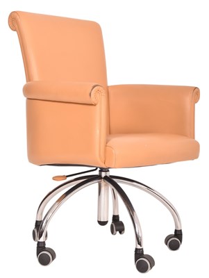 Lot 347 - POLTRONA FRAU - VINTAGE OFFICE SWIVEL ARMCHAIR ON CASTORS