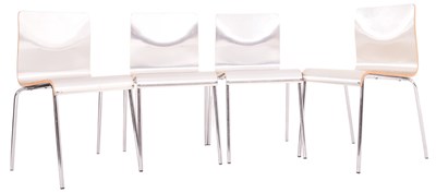 Lot 319 - MATCHING SET OF FOUR PLYWOOD STACKING DINING CHAIRS