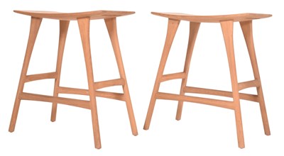 Lot 178 - ETHNICRAFT - PAIR OF HIGH-END DESIGNER BAR STOOLS
