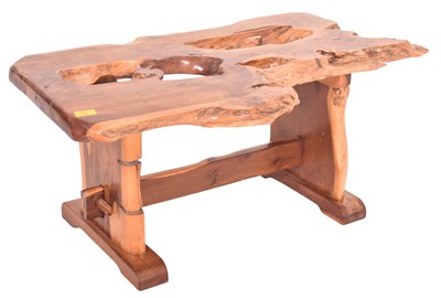 Lot 305 - BESPOKE-MADE LIVE EDGE / WOOD COFFEE TABLE