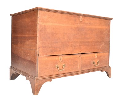 Lot 441 - 18TH CENTURY OAK MULE CHEST ON BRACKET FEET