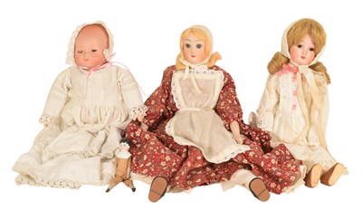 Lot 46 - DOLLS - VINTAGE GERMAN BISQUED HEADED DOLLS