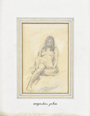 Lot 479 - ATTR. AUGUSTUS EDWIN JOHN (1878-1961) - PENCIL ON PAPER SKETCH DRAWING