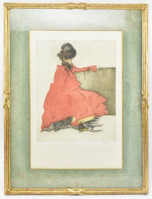 Lot 134 - JACQUES VILLON (18975-1963) - LA FEMME EN ROUGE - C. 1900