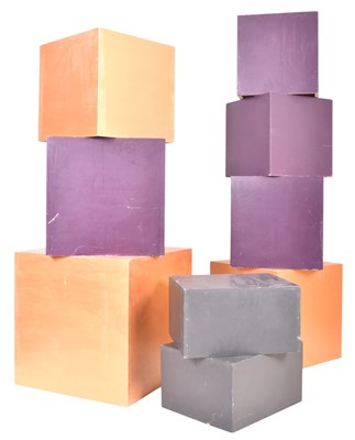 Lot 366 - SELECTION OF NINE MODERN PAINTED SHOP DISPLAY PLINTHS