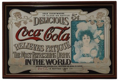 Lot 112 - VINTAGE COCA COLA PUB ADVERTISING MIRROR