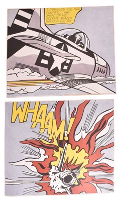 Lot 457 - AFTER ROY LICHTENSTEIN - 'WHAMM!' - 1963 DIPTYCH PRINT
