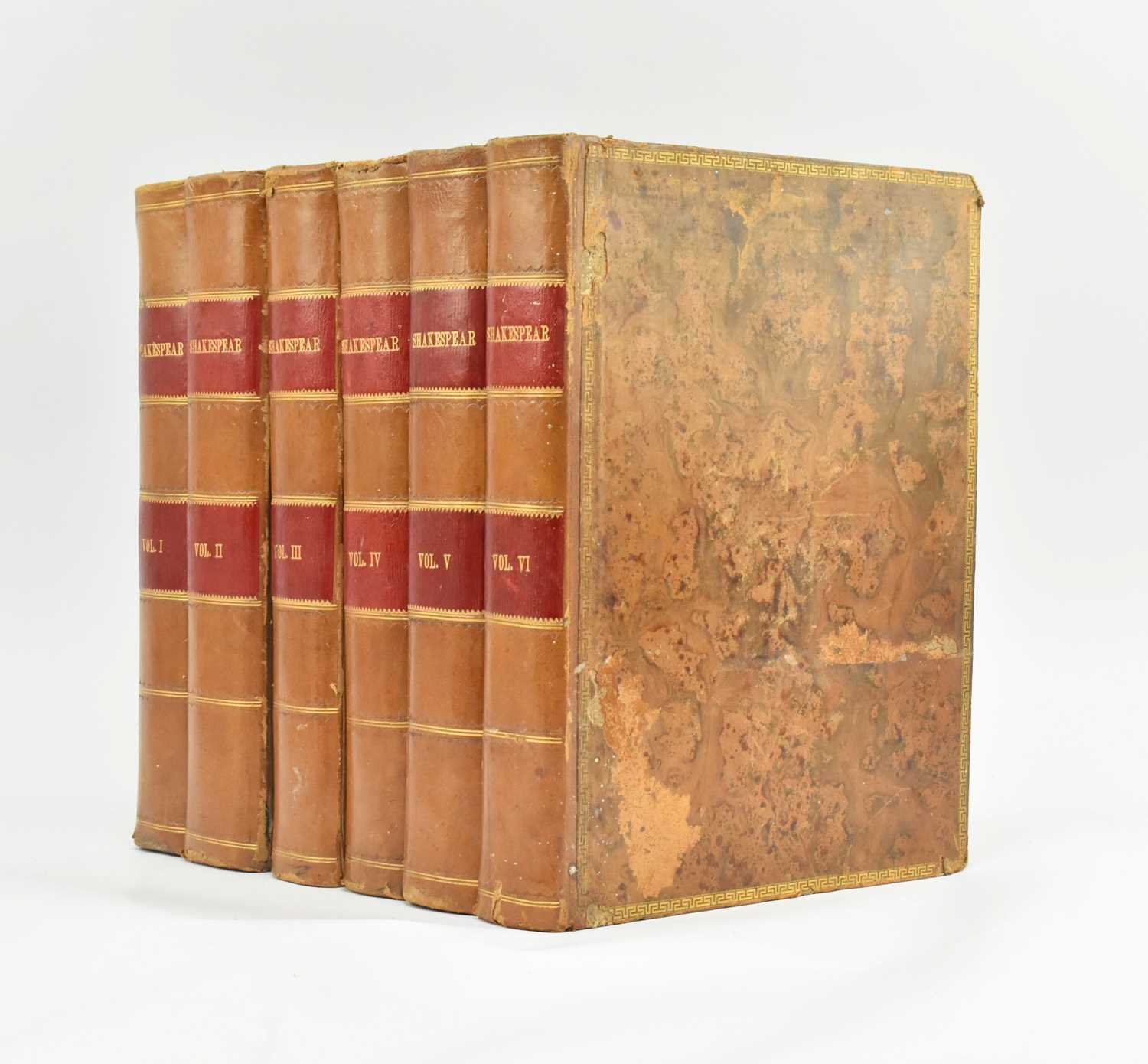 Lot 10 - SHAKESPEARE, WILLIAM. 1744 THE WORKS OF SHAKESPEAR FIRST HANMER EDITION IN SIX VOLS