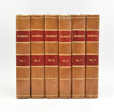 Lot 10 - SHAKESPEARE, WILLIAM. 1744 THE WORKS OF SHAKESPEAR FIRST HANMER EDITION IN SIX VOLS