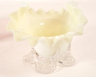 Lot 111 - 19TH CENTURY VICTORIAN CRANBERRY GLASS LIDDED POT AND EPERGNE