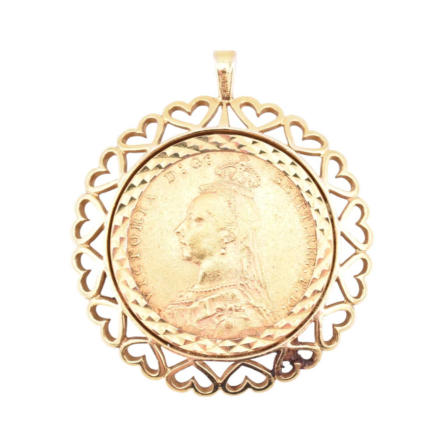 Lot 81 - VICTORIAN 1891 FULL SOVEREIGN COIN IN 9CT GOLD MOUNT