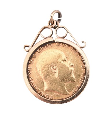 Lot 94 - MOUNTED EDWARD VII 1902 HALF SOVEREIGN COIN