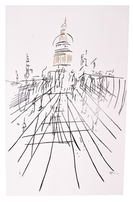 Lot 61 - ROB PEPPER (CONTEMPORARY) - BRIDGE WITH CATHEDRAL