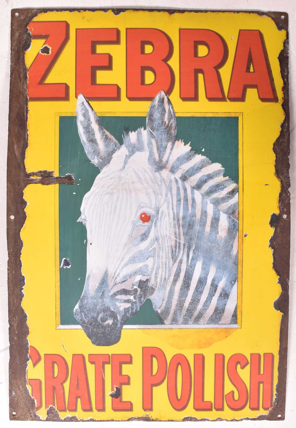 Lot 164 - ZEBRA GRATE POLISH - VINTAGE ADVERTISING ENAMEL SIGN