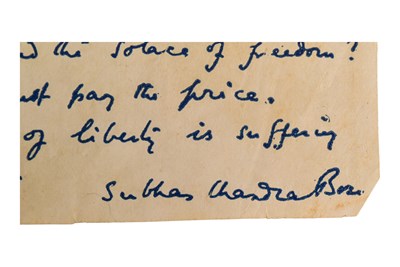 Lot 235 - INDIAN HISTORY - SUBHAS CHANDRA BOSE (D.1945) - ALS