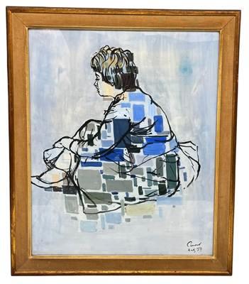 Lot 46 - MANNER OF MAC CONNER (1913-2019) - ACRYLIC & INK ON PAPER STUDY