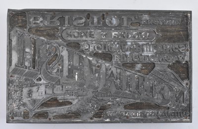 Lot 158 - BRISTOL INTEREST - VINTAGE BRISTOL COMPANY PRINTING BLOCK