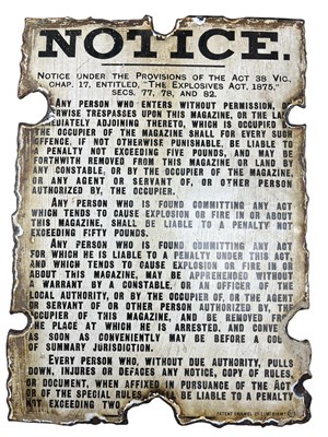 Lot 188 - NOTICE - LATE 19TH / EARLY 20TH CENTURY ENAMEL NOTICE SIGN