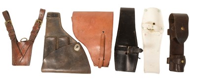 Lot 254 - COLLECTION OF LEATHER FROGS AND HOLSTERS