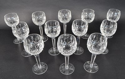 Lot 178 - WATERFORD, IRELAND - TWELVE HOCK DRINKING CRYSTAL GLASSES