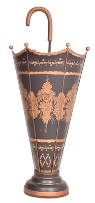 Lot 302 - VINTAGE TOLEWARE UMBRELLA STAND IN THE FORM OF AN UMBRELLA