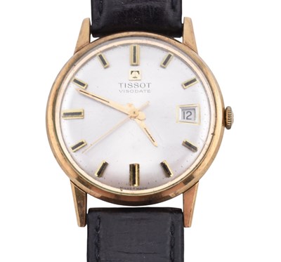 Lot 149 - HALLMARKED 9CT GOLD TISSOT VISODATE GENTS WRISTWATCH