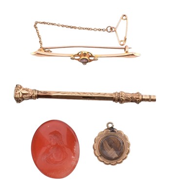 Lot 144 - COLLECTION OF ANTIQUE JEWELLERY INCLUDING BROOCH & PENDANT