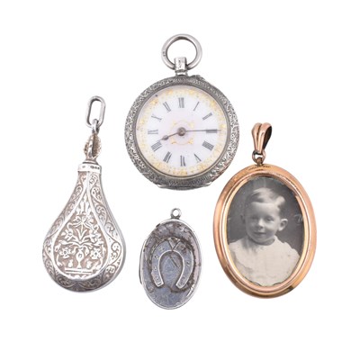 Lot 253 - COLLECTION OF SILVER JEWELLERY & ROLLED GOLD PENDANT