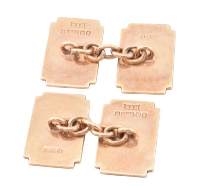 Lot 102 - PAIR OF HALLMARKED 9CT GOLD CUFFLINKS