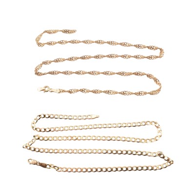 Lot 270 - TWO 9CT GOLD CHAIN NECKLACES