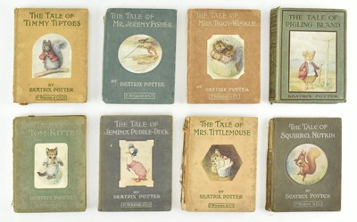 Lot 83 - POTTER, BEATRIX. EIGHT 1910-1920 EARLY EDITIONS IN ORIG. BOARDS