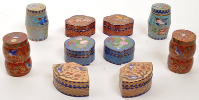 Lot 344 - COLLECTION OF VINTAGE CLOISONNE TRINKET POTS