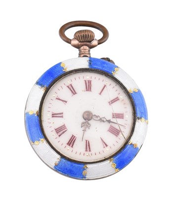 Lot 265 - SILVER & ENAMEL FOB WATCH