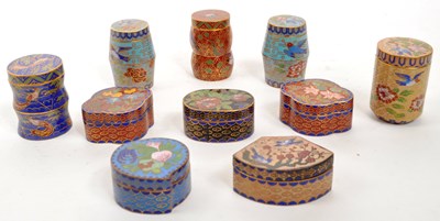 Lot 389 - COLLECTION OF VINTAGE CLOISONNE TRINKET POTS