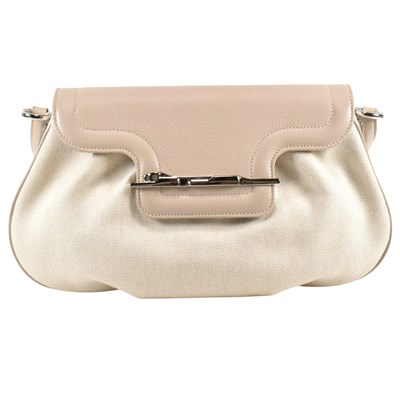 Lot 501 - CARTIER PANTHERE BEIGE CANVAS HANDBAG