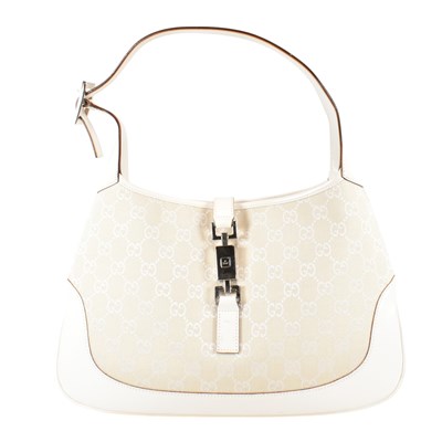 Lot 505 - GUCCI JACKIE 1961 CANVAS SHOULDER BAG