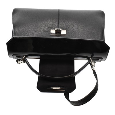 Lot 512 - CARTIER HIGH SOCIETY BLACK LEATHER HANDBAG