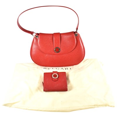 Lot 514 - BULGARI RITA RED LEATHER HANDBAG