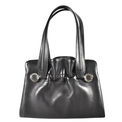 Lot 516 - BULGARI BLACK LEATHER TWIST HANDBAG