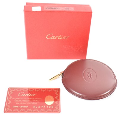 Lot 534 - CARTIER OXBLOOD LEATHER COIN PURSE