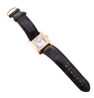 Lot 10 - 18CT GOLD CARTIER TANK FRANCAISE LADY'S WRISTWATCH