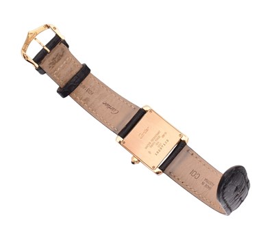 Lot 10 - 18CT GOLD CARTIER TANK FRANCAISE LADY'S WRISTWATCH