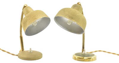 Lot 513 - MATCHED PAIR OF ITALIAN 20TH CENTURY GILDED METAL DESK LAMPS