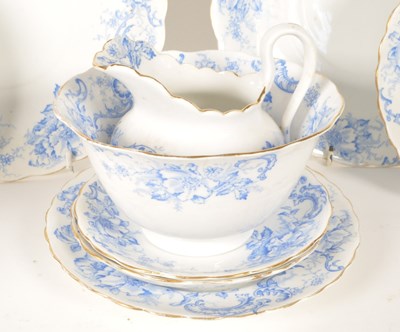 Lot 47 - EARLY 20TH CENTURY TUSCAN CHINA ENGLAND BLUE AND WHITE FLORAL TEA SERVICE